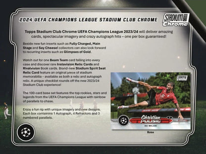 2023-24 Topps Stadium Club Chrome UEFA Club Competitions Hobby Box