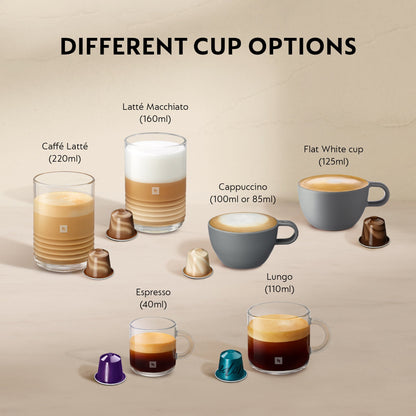 Nespresso Original Gran Lattissima 1400W Pod Coffee Machine Shadow Black EN640.B