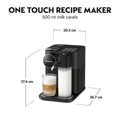 Nespresso Original Gran Lattissima 1400W Pod Coffee Machine Shadow Black EN640.B