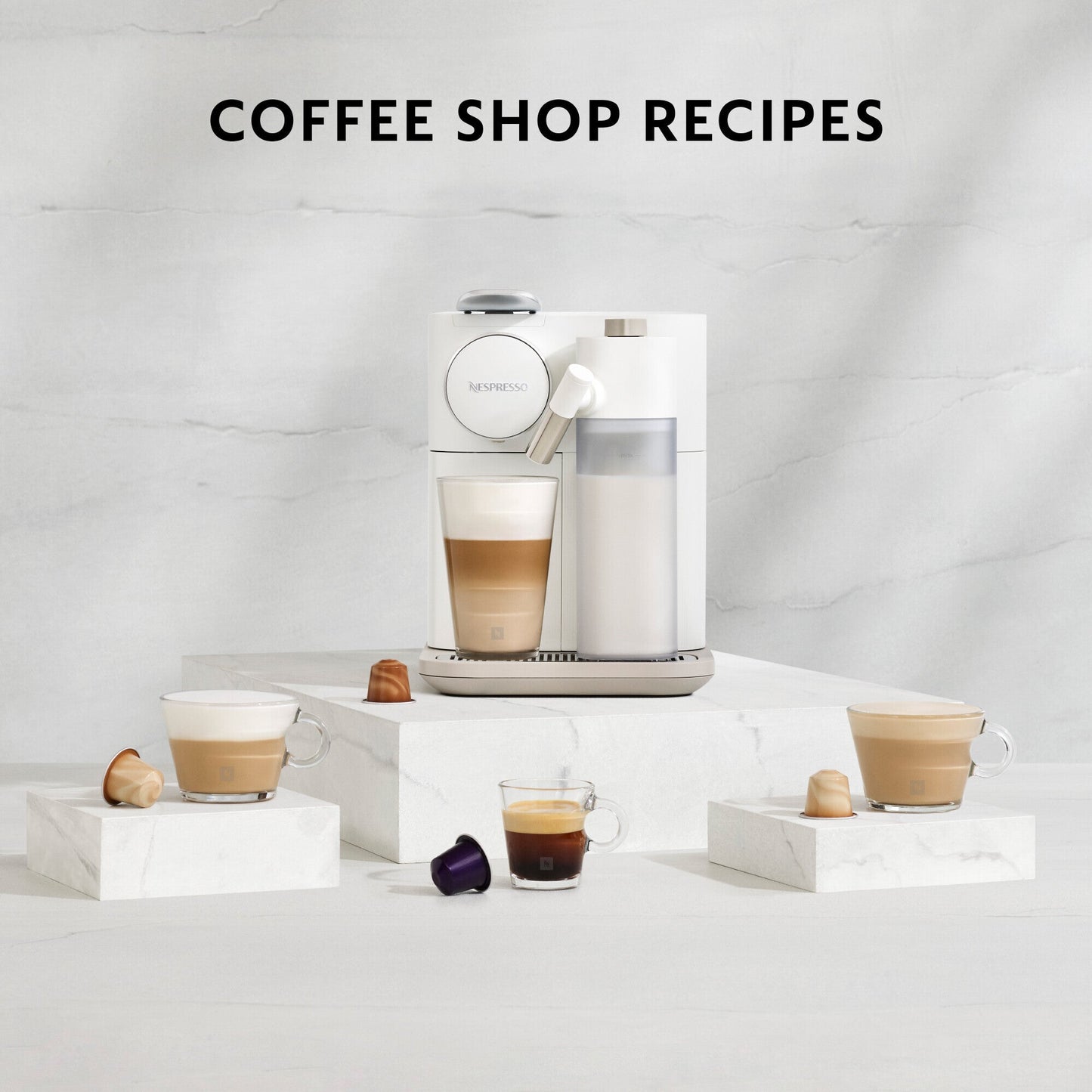 Nespresso Original Gran Lattissima 1400W Pod Coffee Machine Shadow Black EN640.B
