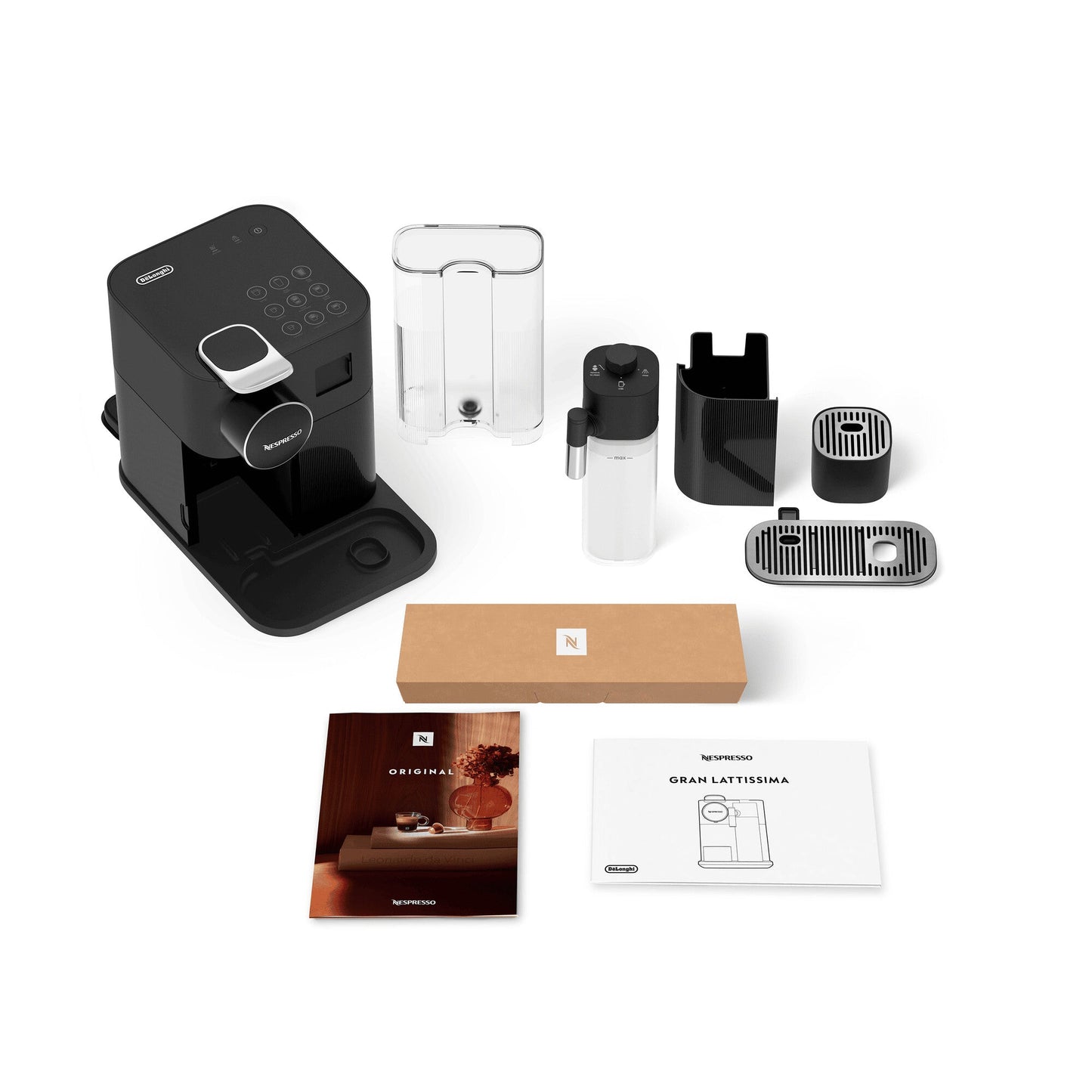 Nespresso Original Gran Lattissima 1400W Pod Coffee Machine Shadow Black EN640.B