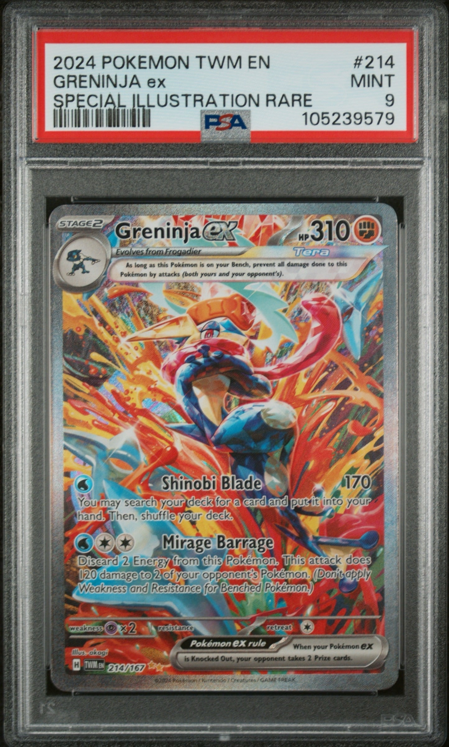 PSA 9 GRENINJA EX SPECIAL ILLUSTRATION RARE #214