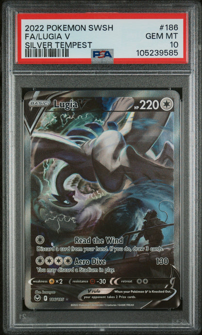 PSA 10 LUGIA V SILVER TEMPEST #186