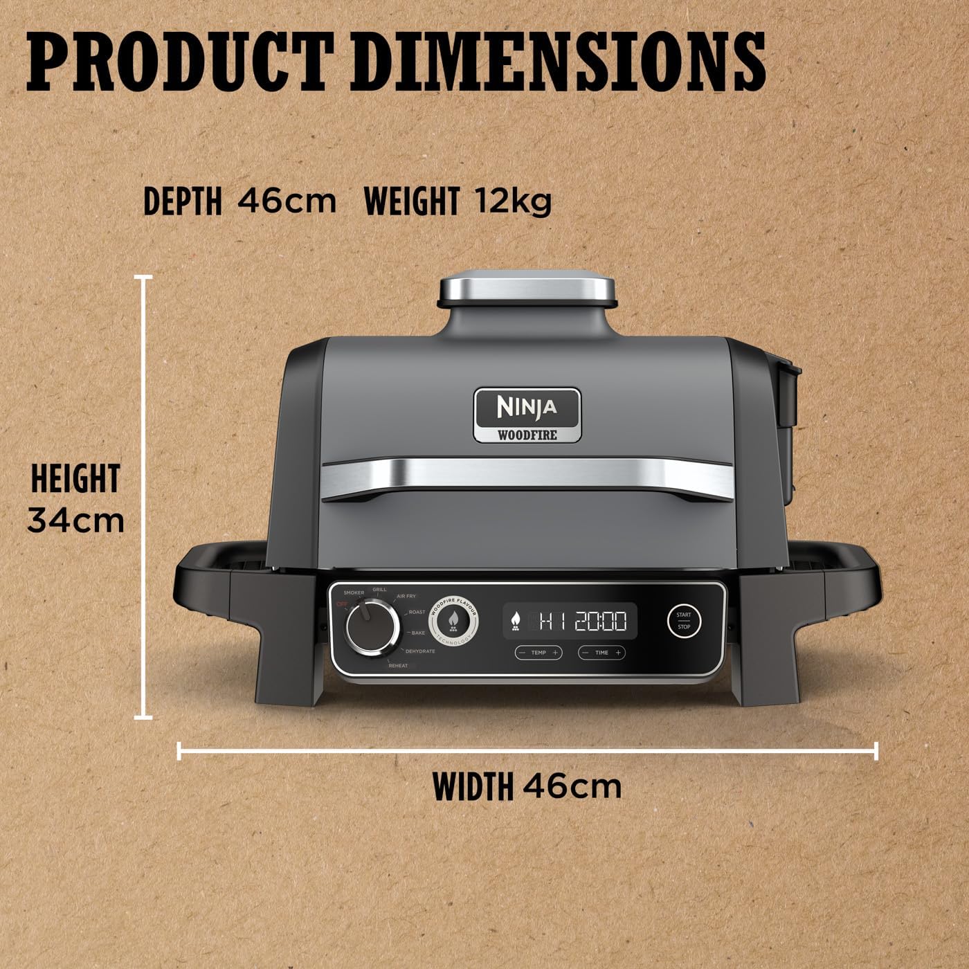 Ninja OG701UK Woodfire Electric BBQ Grill & Smoker