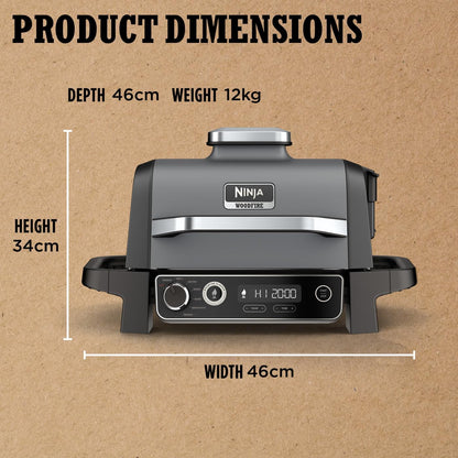 Ninja OG701UK Woodfire Electric BBQ Grill & Smoker