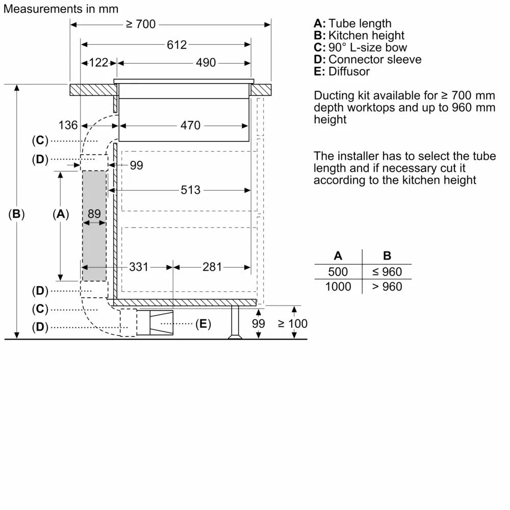 Bosch Series 4, Induction hob with integrated ventilation system, 60 cm