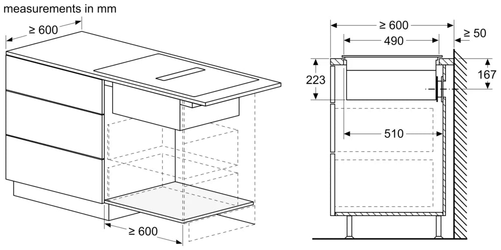 Bosch Series 4, Induction hob with integrated ventilation system, 60 cm
