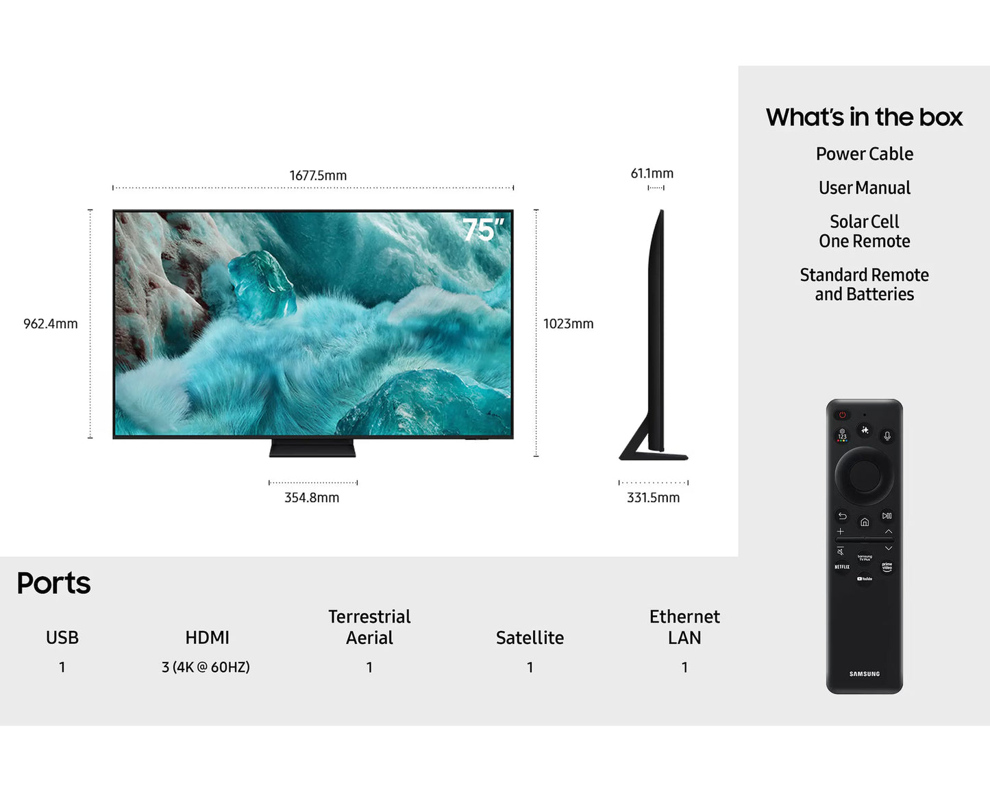 Samsung QE75Q7F5A 75" QLED Q7F5A HDR 4K Ultra HD Smart AI TV