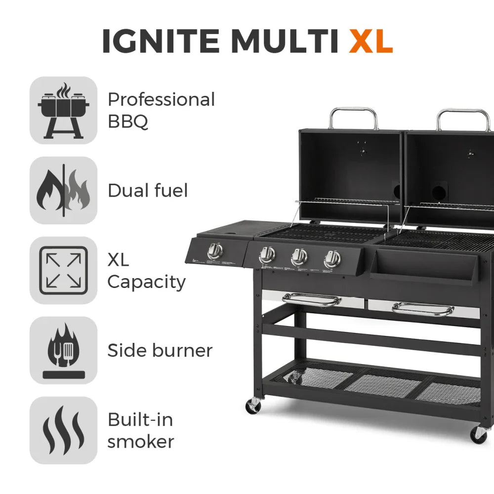 Tower Ignite Multi XL Grill Gas BBQ and Side Burner with Protective Cover T978507