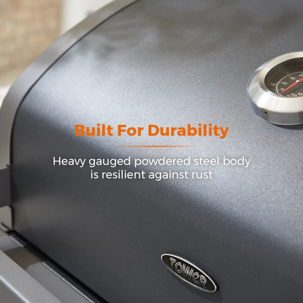 Tower Ignite Multi XL Grill Gas BBQ and Side Burner with Protective Cover T978507
